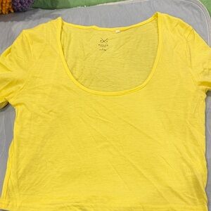PacSun Bright Yellow Scoop Neck Crop Top